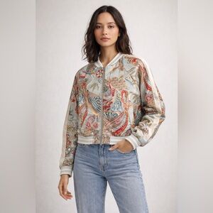 EUC Alpha & Omega Outerwear Crane Embroidered Sukajan Bomber, size Small